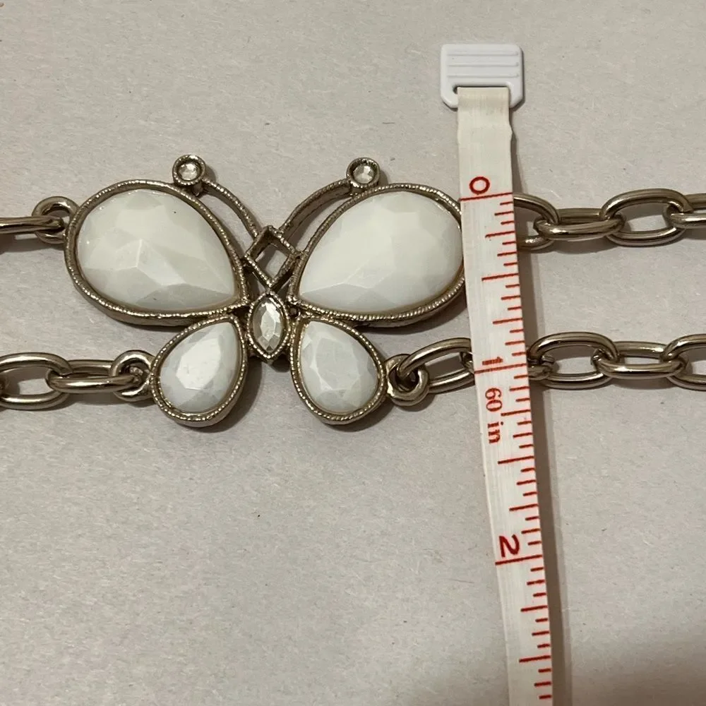 Silver Chain Belt With Butterfly Detail